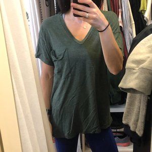 Urban outfitters green v neck pocket tee